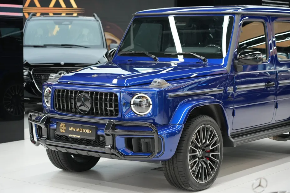 2026 Mercedes-AMG G63 Brilliant Blue Metallic Front View